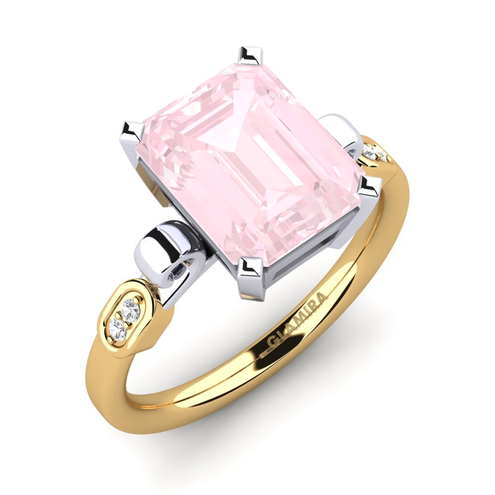 9k Oro Amarillo & Blanco Anillo de compromiso Mathina
