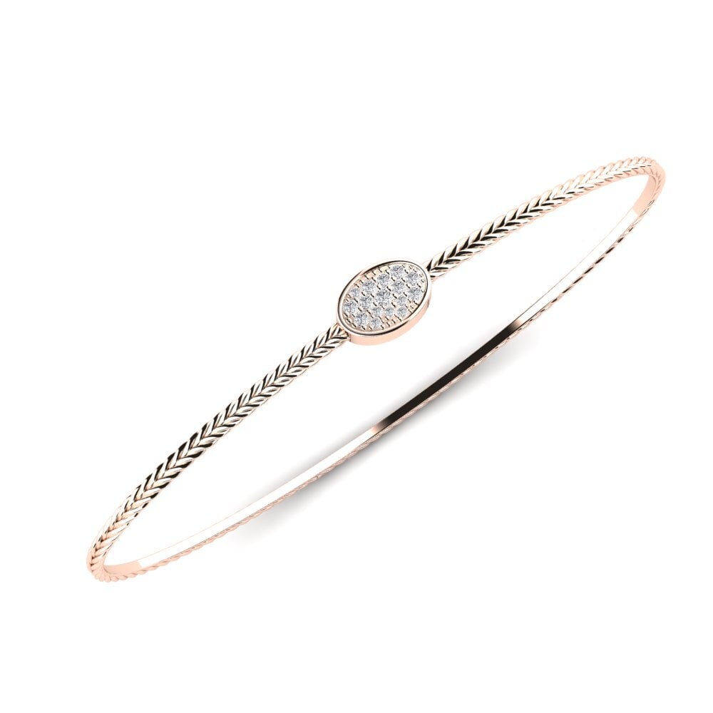 Or rose 14k Diamant Bracelet de paume Matter