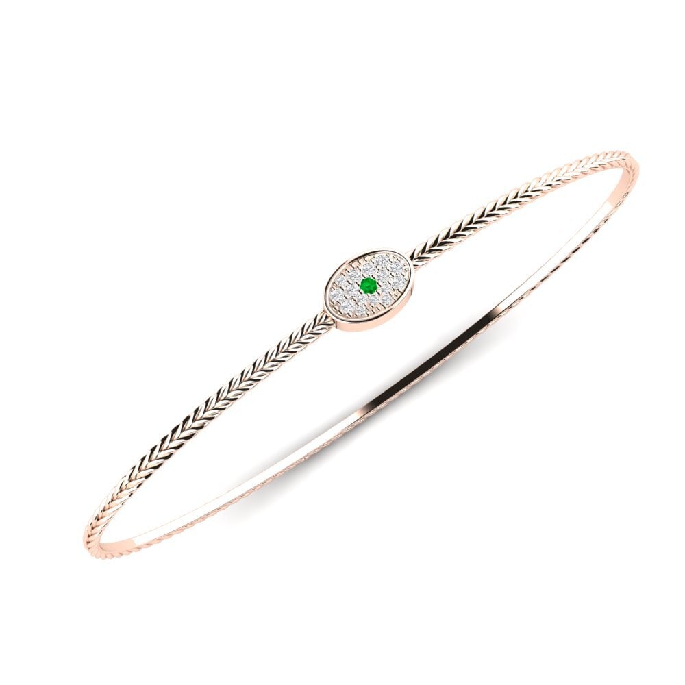 Or rose 14k Émeraude Bracelet de paume Matter