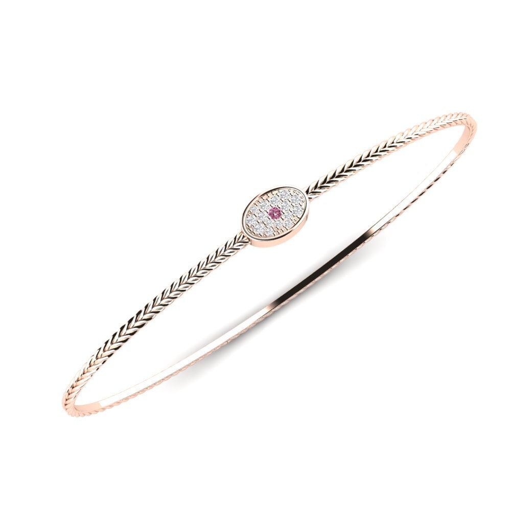 Or rose 14k Grenat de Rhodolite Bracelet de paume Matter
