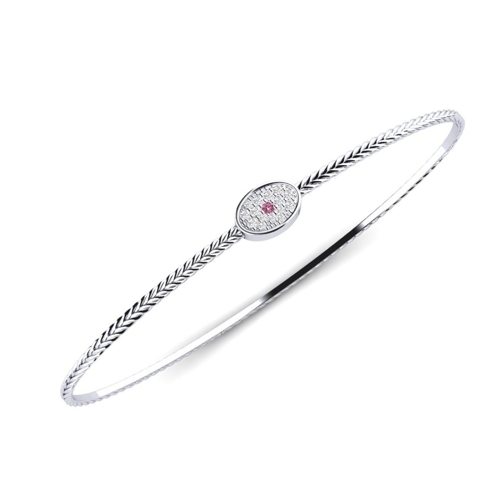 Argent Blanc Grenat de Rhodolite Bracelet de paume Matter