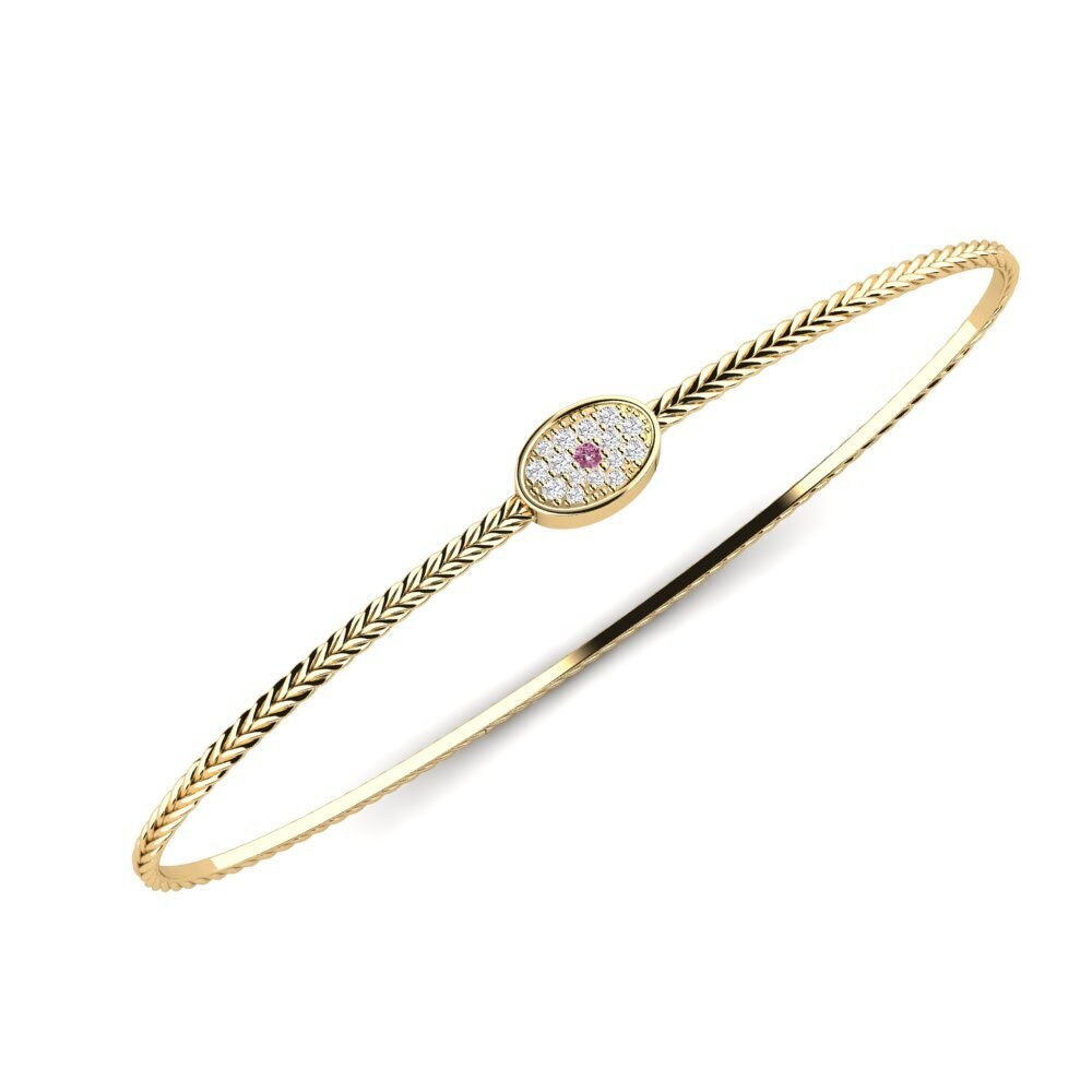 Or Jaune 14k Grenat de Rhodolite Bracelet de paume Matter