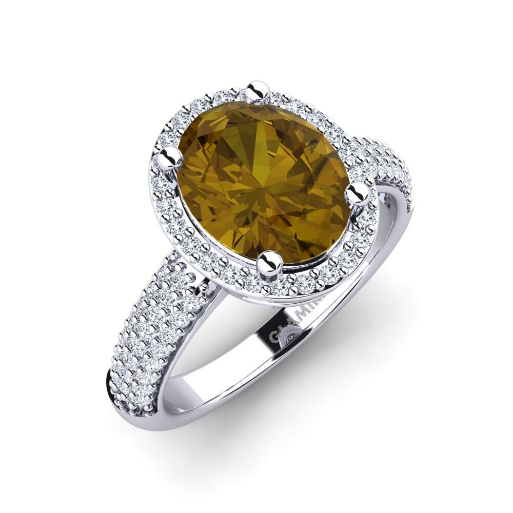 Brown Zircon Engagement Ring Mattina
