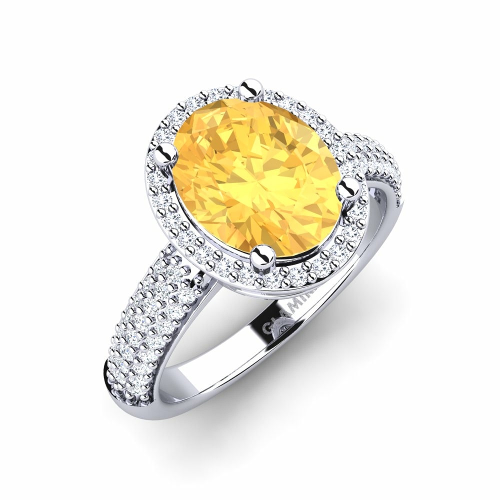 橢圓形 黃水晶 訂婚戒指 Mattina