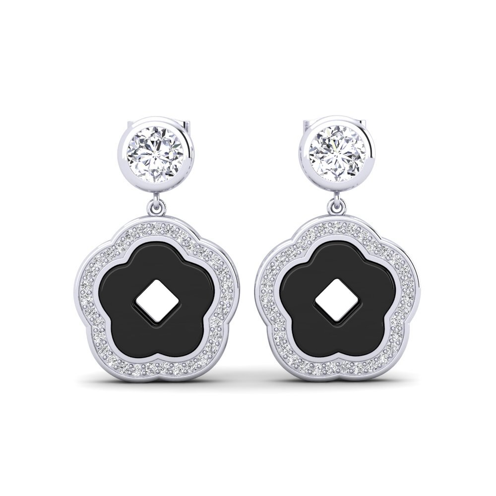 950 Palladium Diamond Women's Earring Mattos