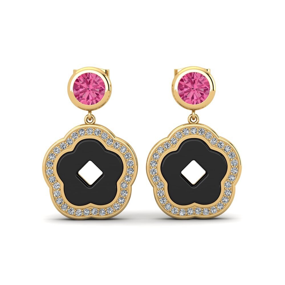 Round Pink Tourmaline Women's Earring Mattos