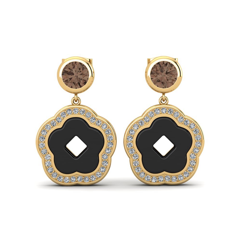 Round Smoky Quartz Women's Earring Mattos