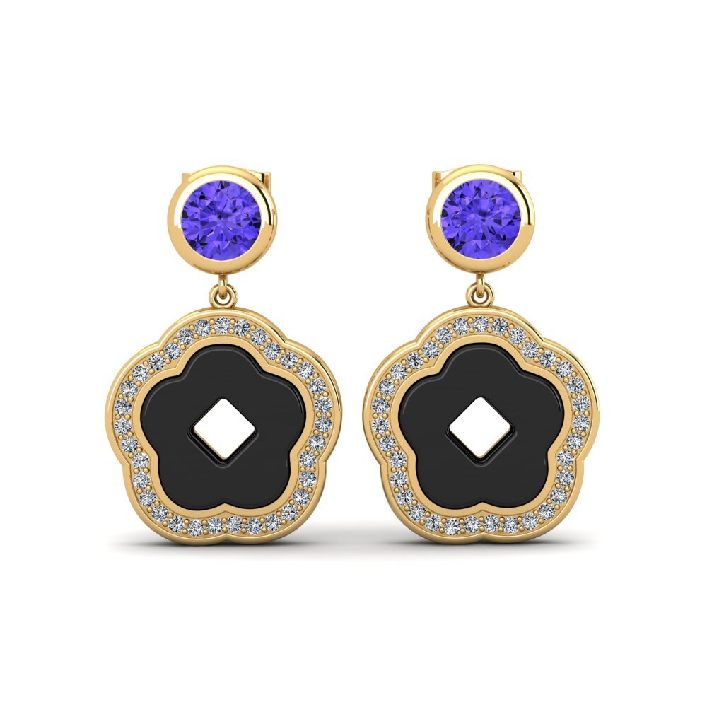 Round Tanzanite Women's Earring Mattos