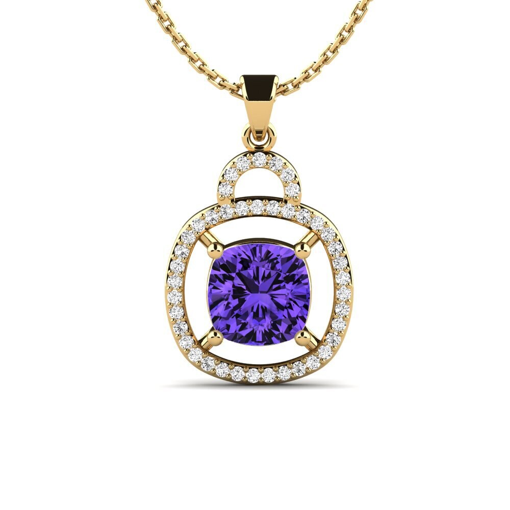 Gelbgold 585 Tansanit Damen anhänger Matyika