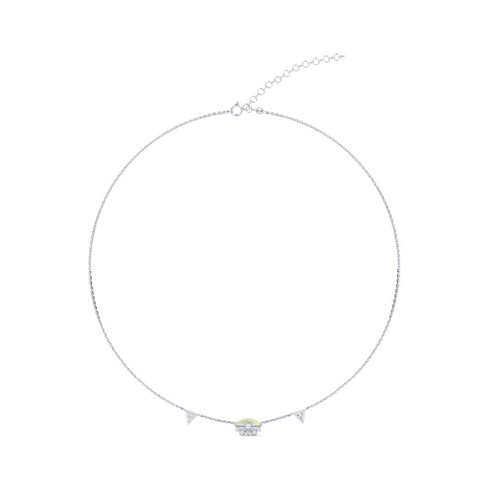 14k Oro Blanco Moissanita Collar Gargantilla de Mujer Matyti