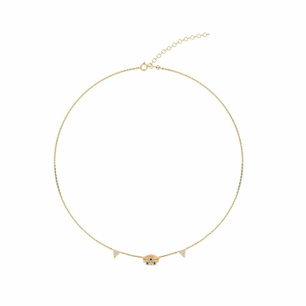 Vàng 9K Đá Sapphire Dây chuyền choker nữ Matyti