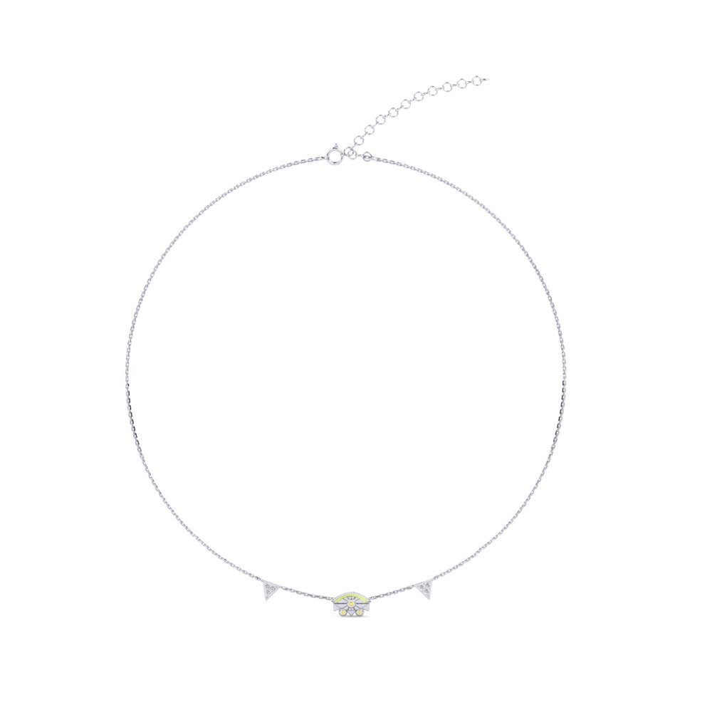 Plata 925 Zafiro amarillo Collar Gargantilla de Mujer Matyti