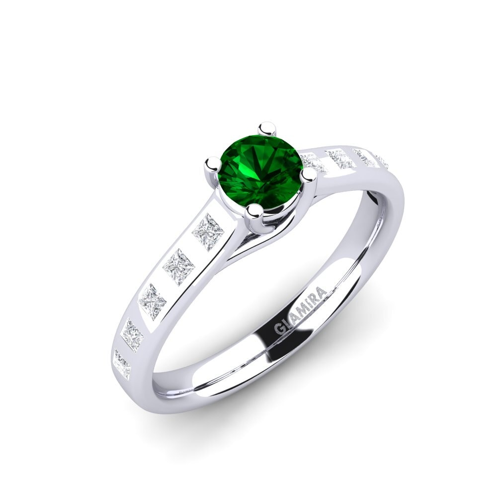 Green Zirconia Engagement Ring Mauricette