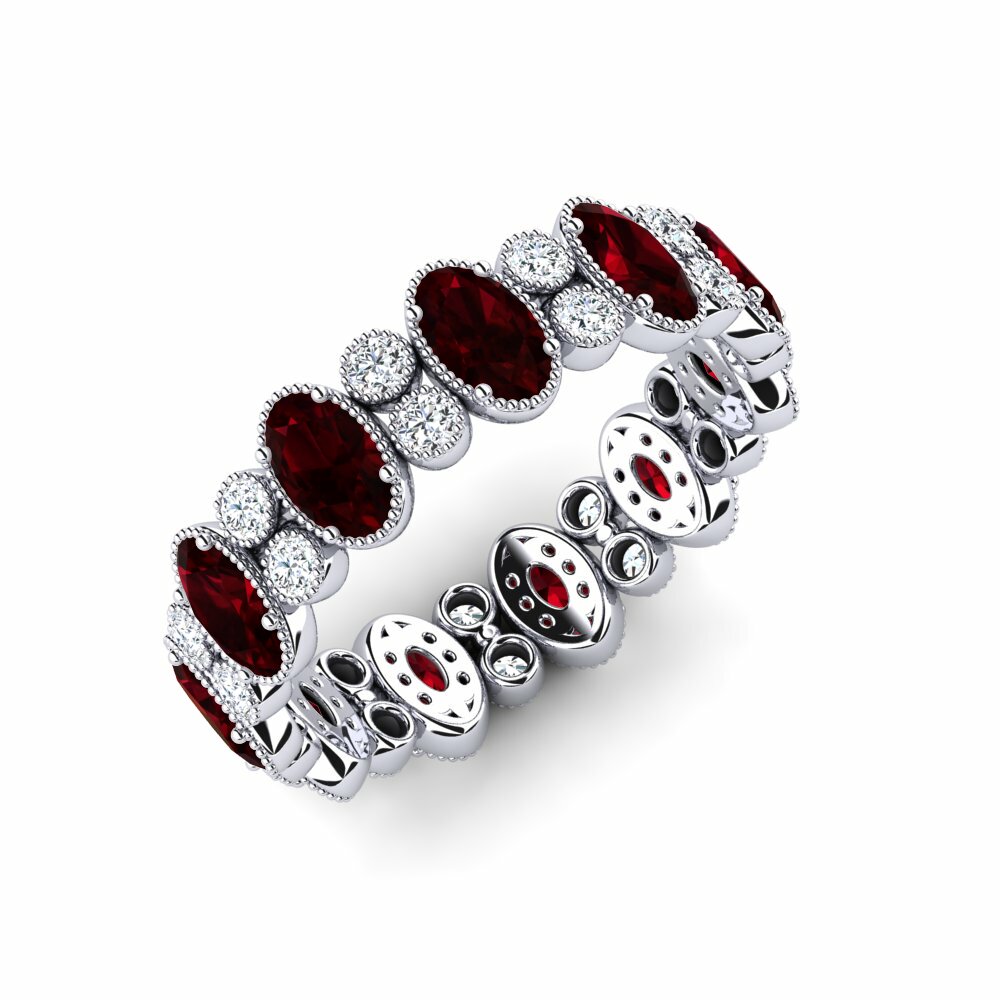 Argent Blanc Grenat Bague Maurox