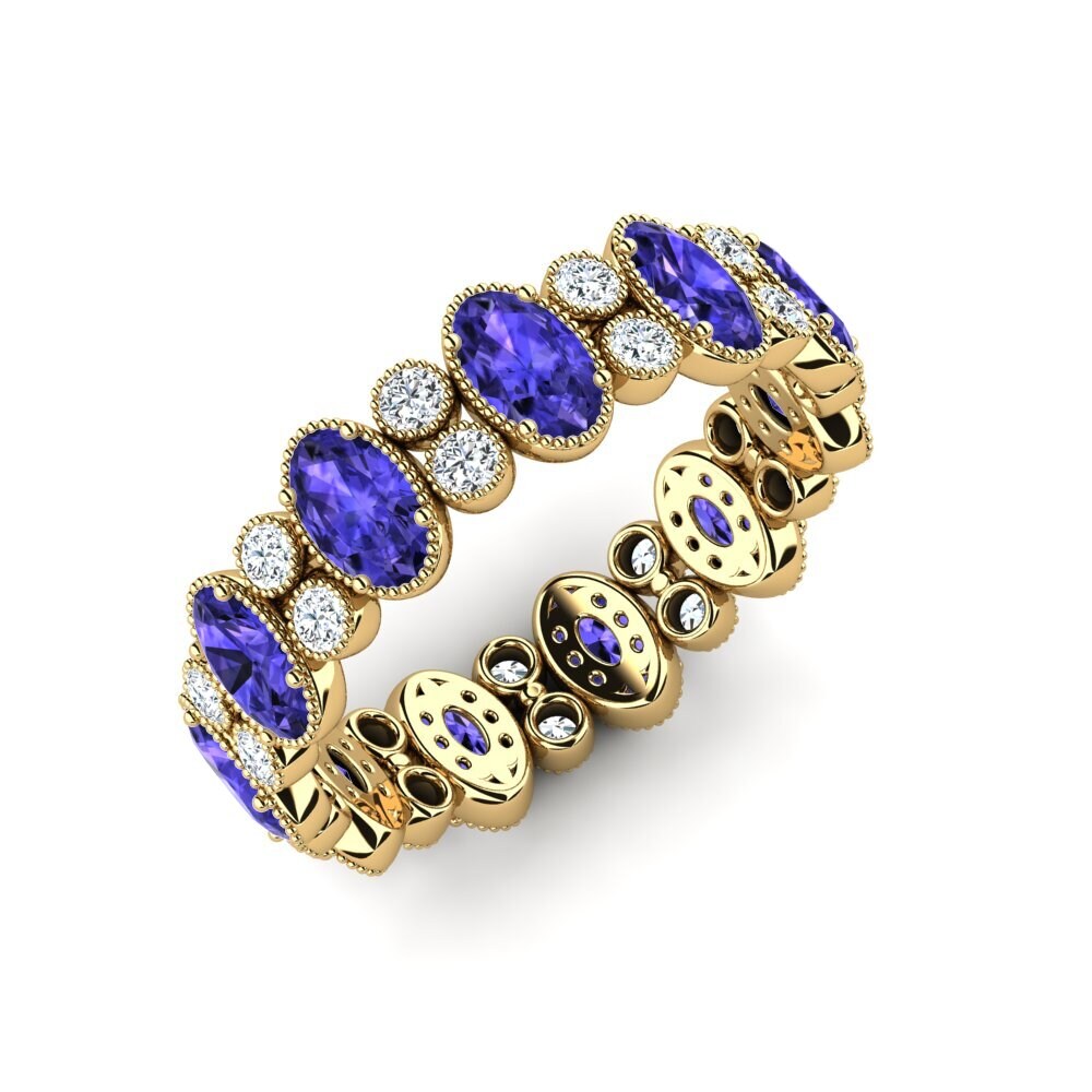 Or Jaune 14k Tanzanite Bague Maurox