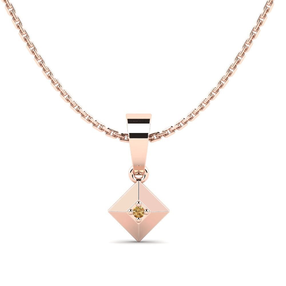 14ct Rose Gold Brown Diamond Pendant Maxilaria Daughter