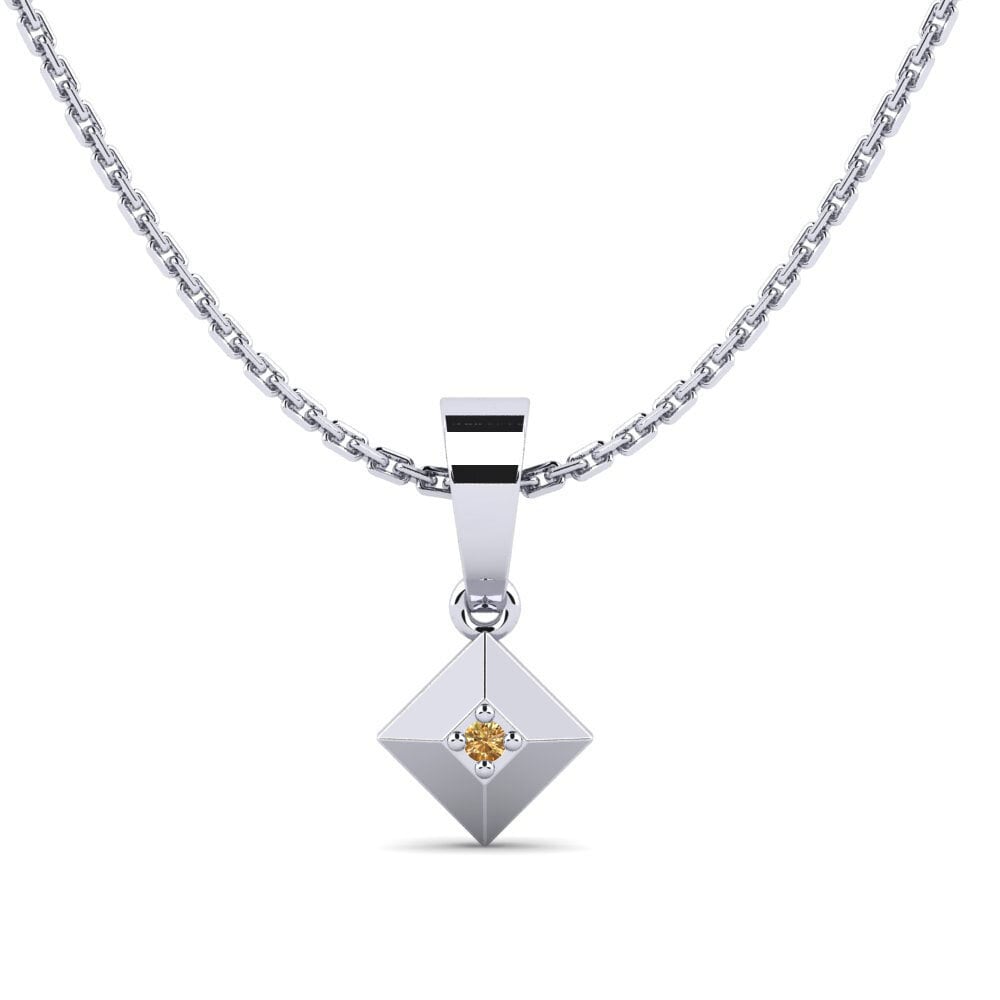 Plata 925 Diamante Marrón Colgante Maxilaria Daughter