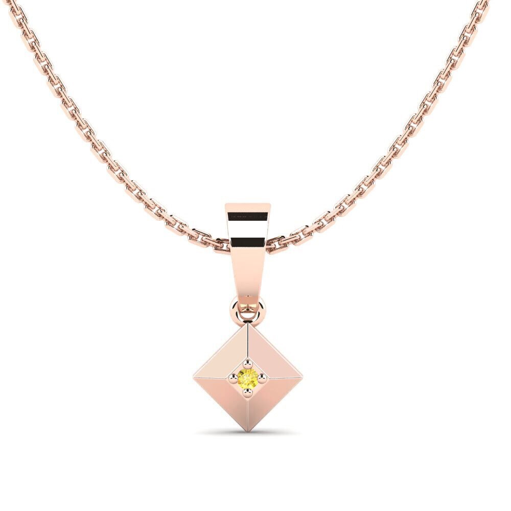 14k Oro Rosa Zafiro amarillo Colgante Maxilaria Daughter