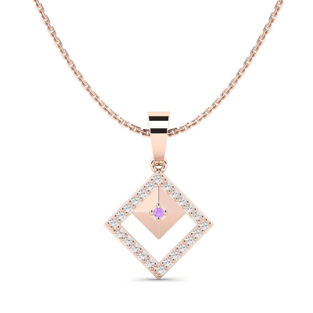 14ct Rose Gold Amethyst Women's Pendant Maxilaria Mother
