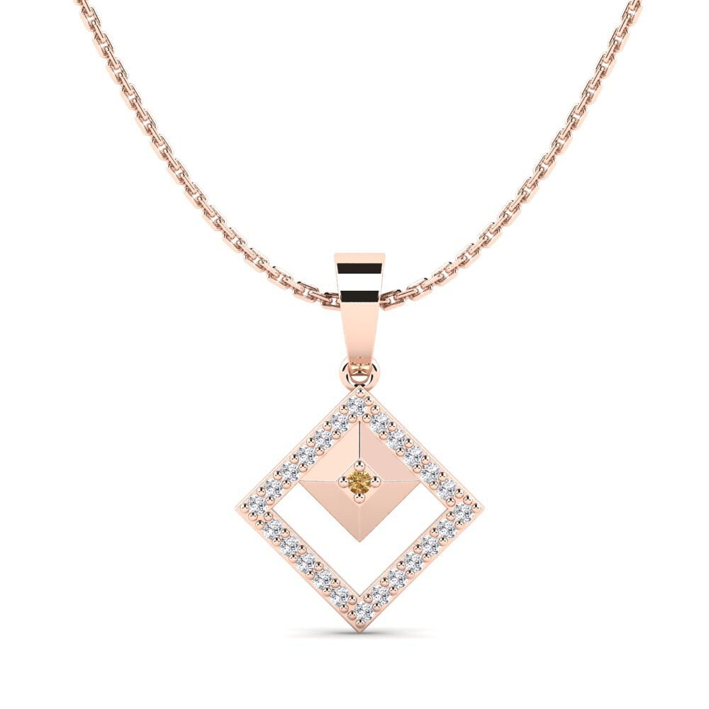 14ct Rose Gold Brown Diamond Women's Pendant Maxilaria Mother