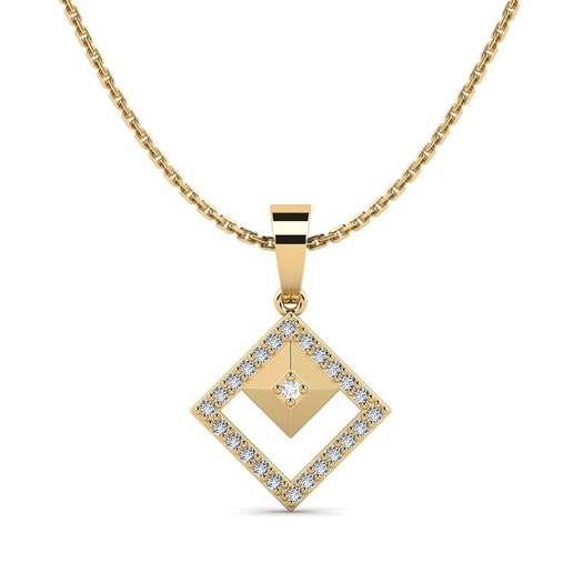 Pendant Maxilaria Mother 585 Yellow Gold & White Sapphire & Swarovski Crystal