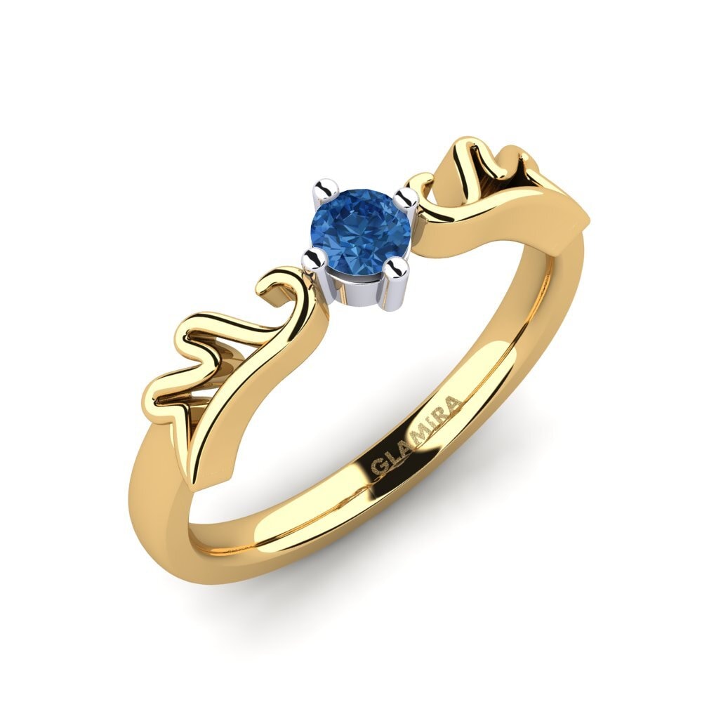 Dark Blue Zirconia Engagement Ring Maya 0.16 crt