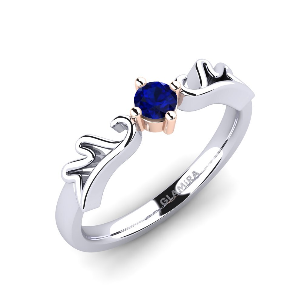 14ct White & Rose Gold Sapphire Engagement Ring Maya 0.16 crt