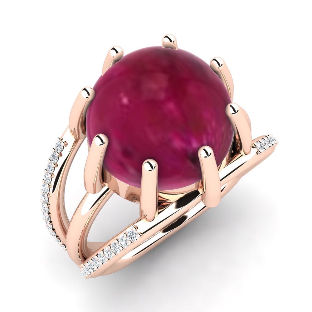 Order 14 Carat Cabochon Round cut 18ct Rose Gold Cabochon Ruby GLAMIRA ...