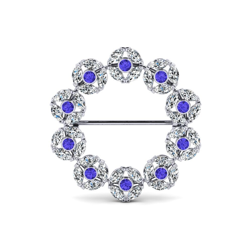 14ct White Gold Tanzanite Brooch Maye