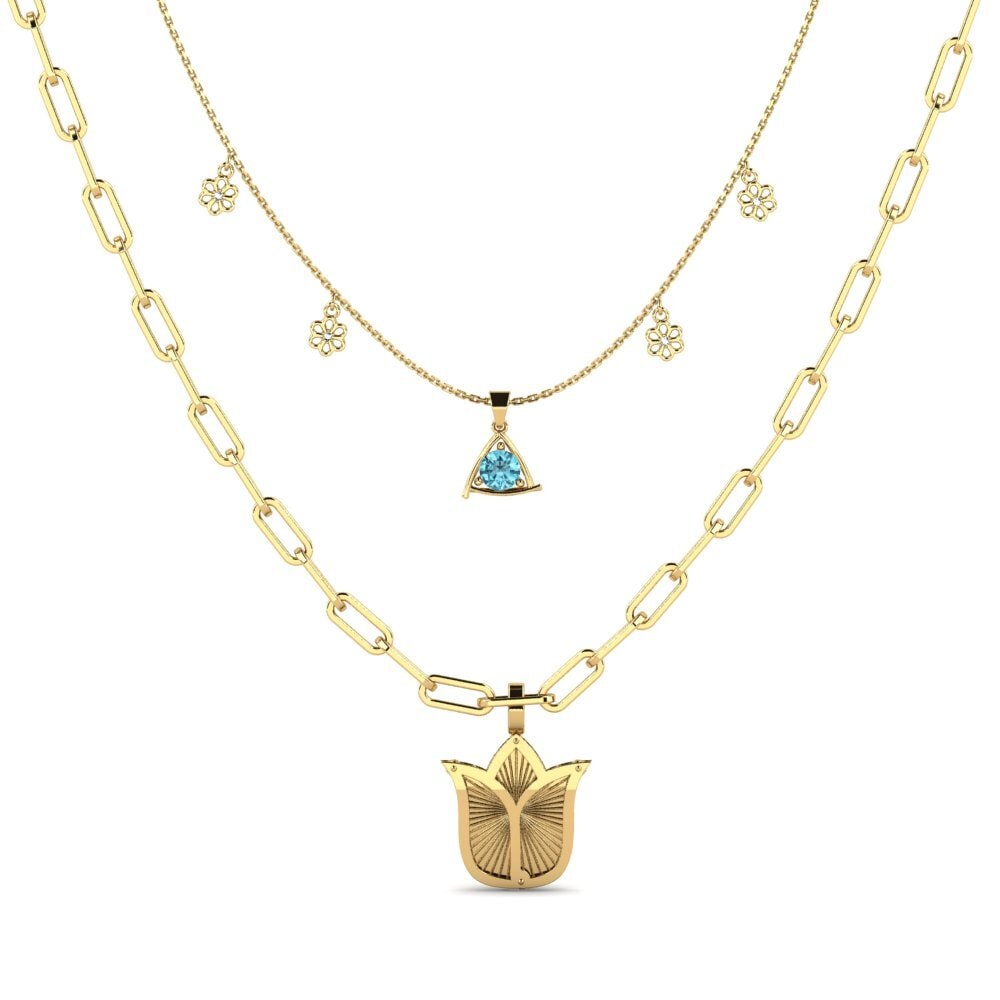 Blue Zircon Paperclip Necklace Maynard