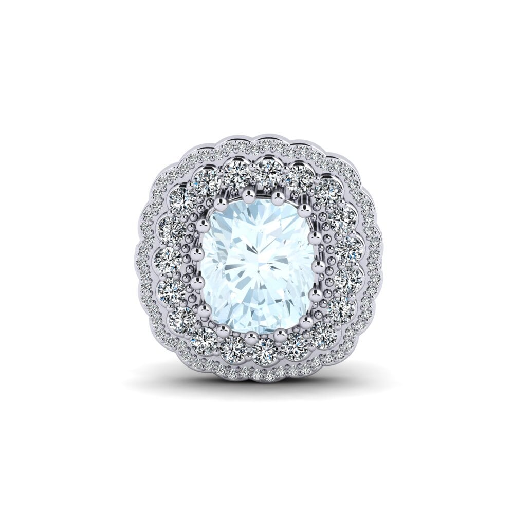 14ct White Gold Aquamarine Brooch Maysem