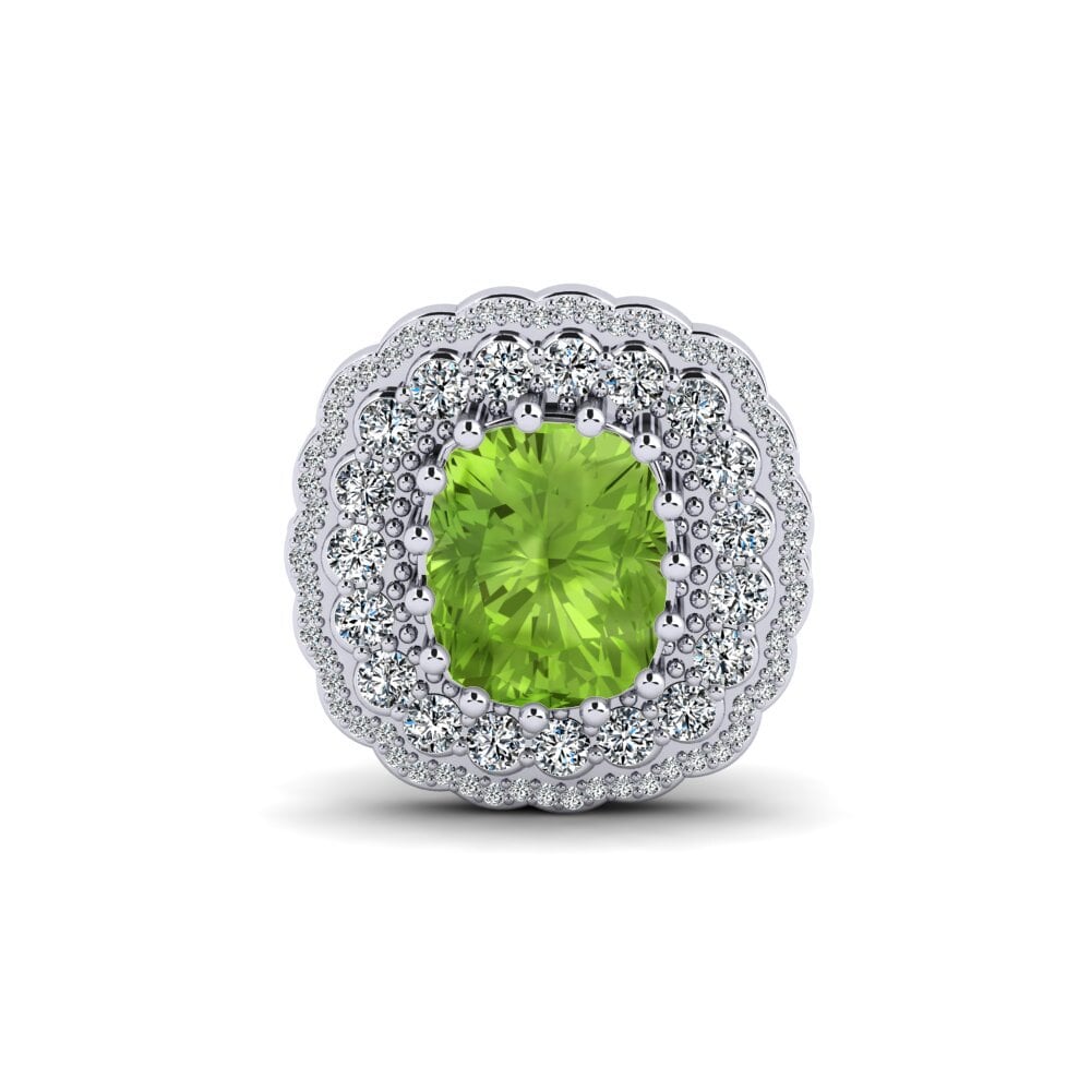 14ct White Gold Peridot Brooch Maysem