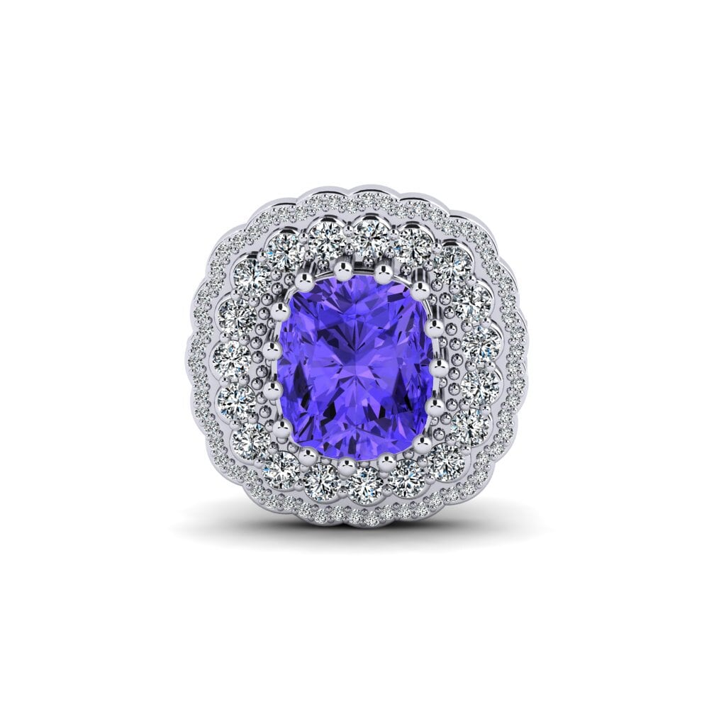 14ct White Gold Tanzanite Brooch Maysem
