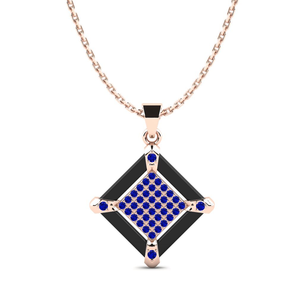9ct Rose Gold Sapphire Women's Pendant Mcburry