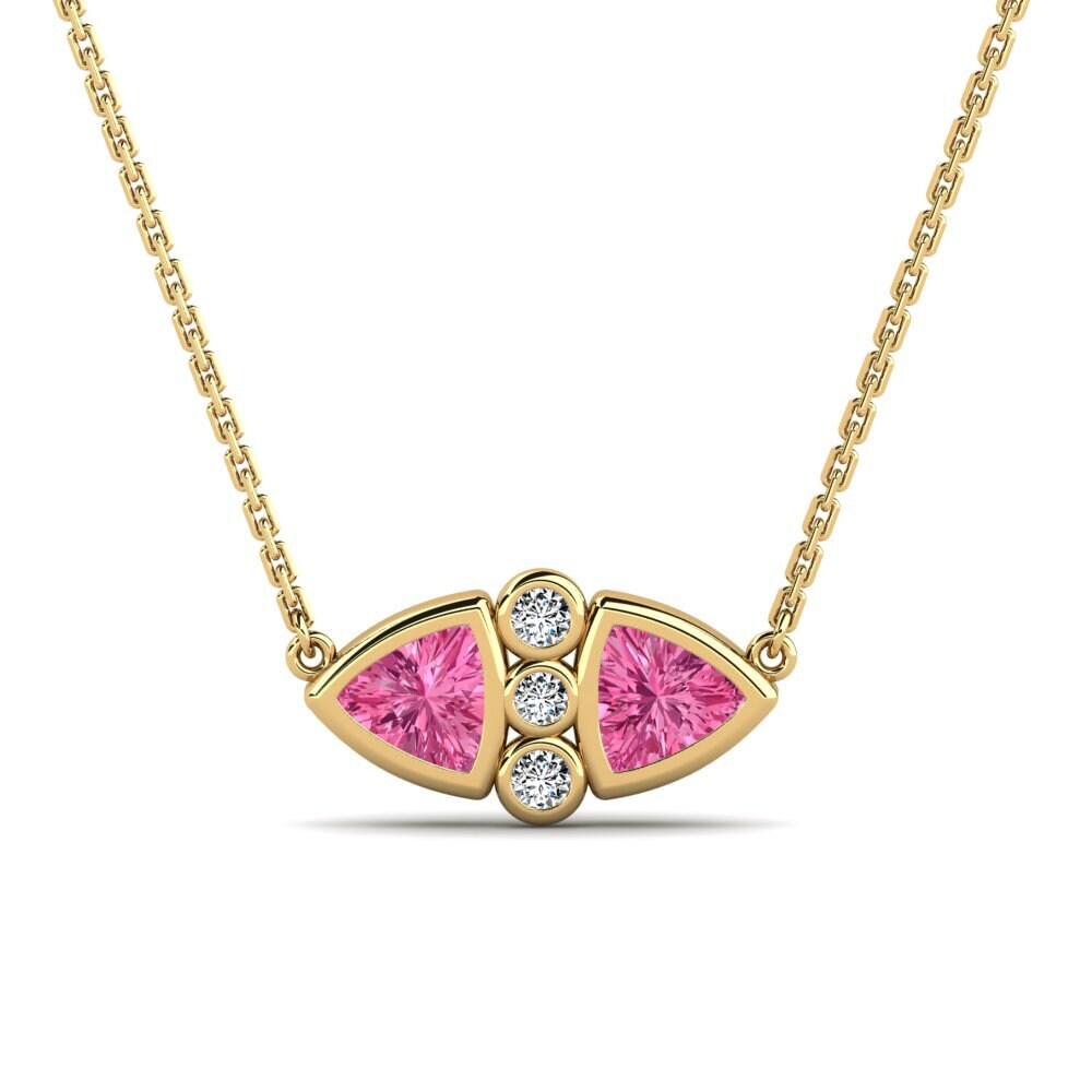 Trillion Pink Tourmaline Women's Necklace Mcferron