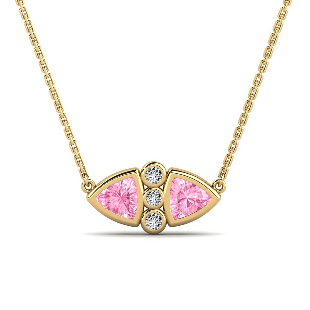 Trillion Pink Sapphire Necklace Mcferron