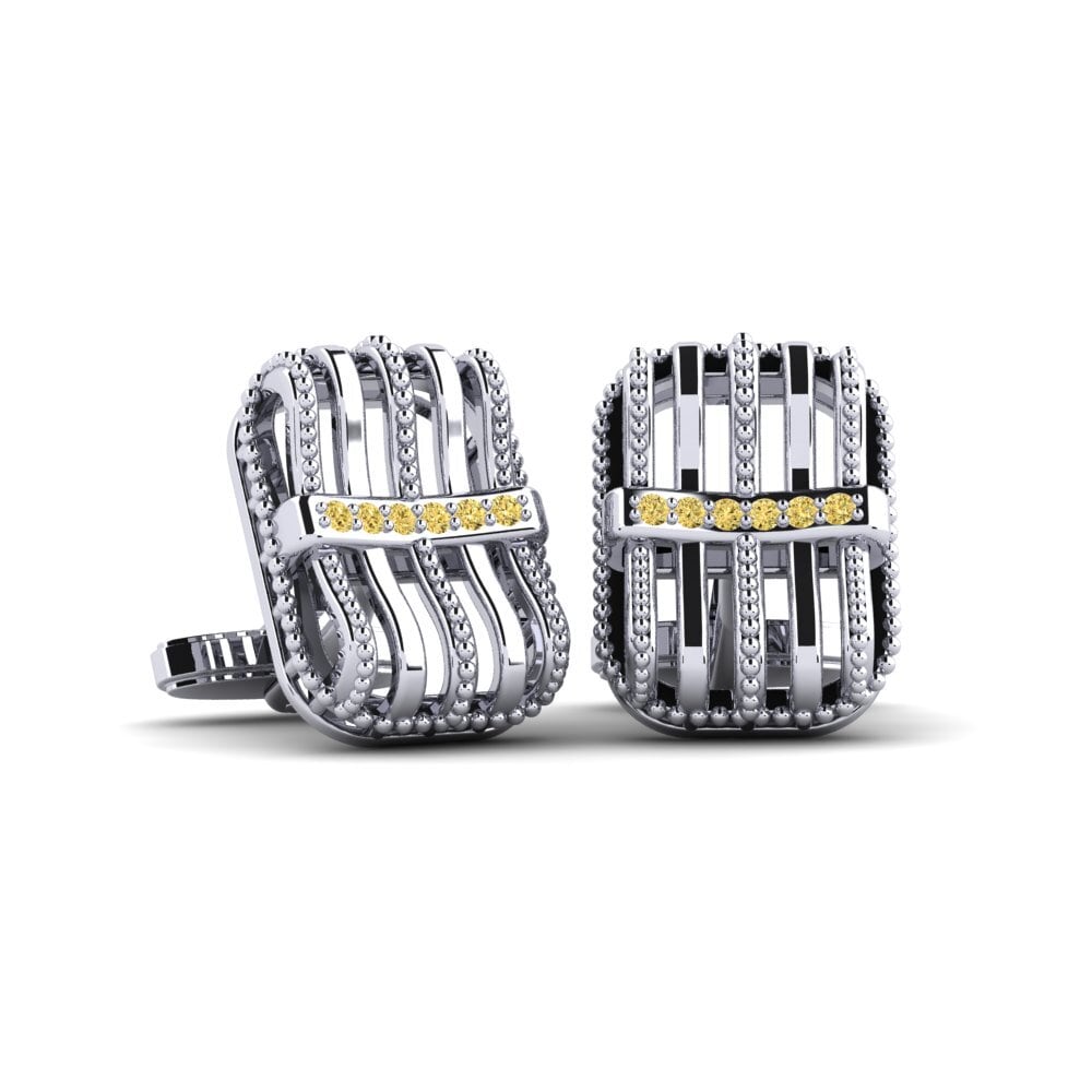 Diamante Amarelo Abotoadura Mcgillis