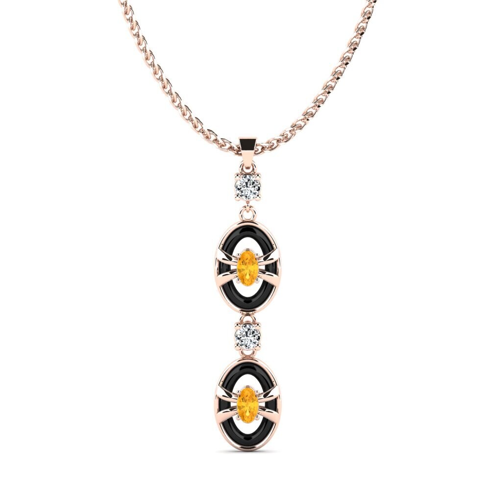 9ct Rose Gold Citrine Women's Pendant Mcilrath