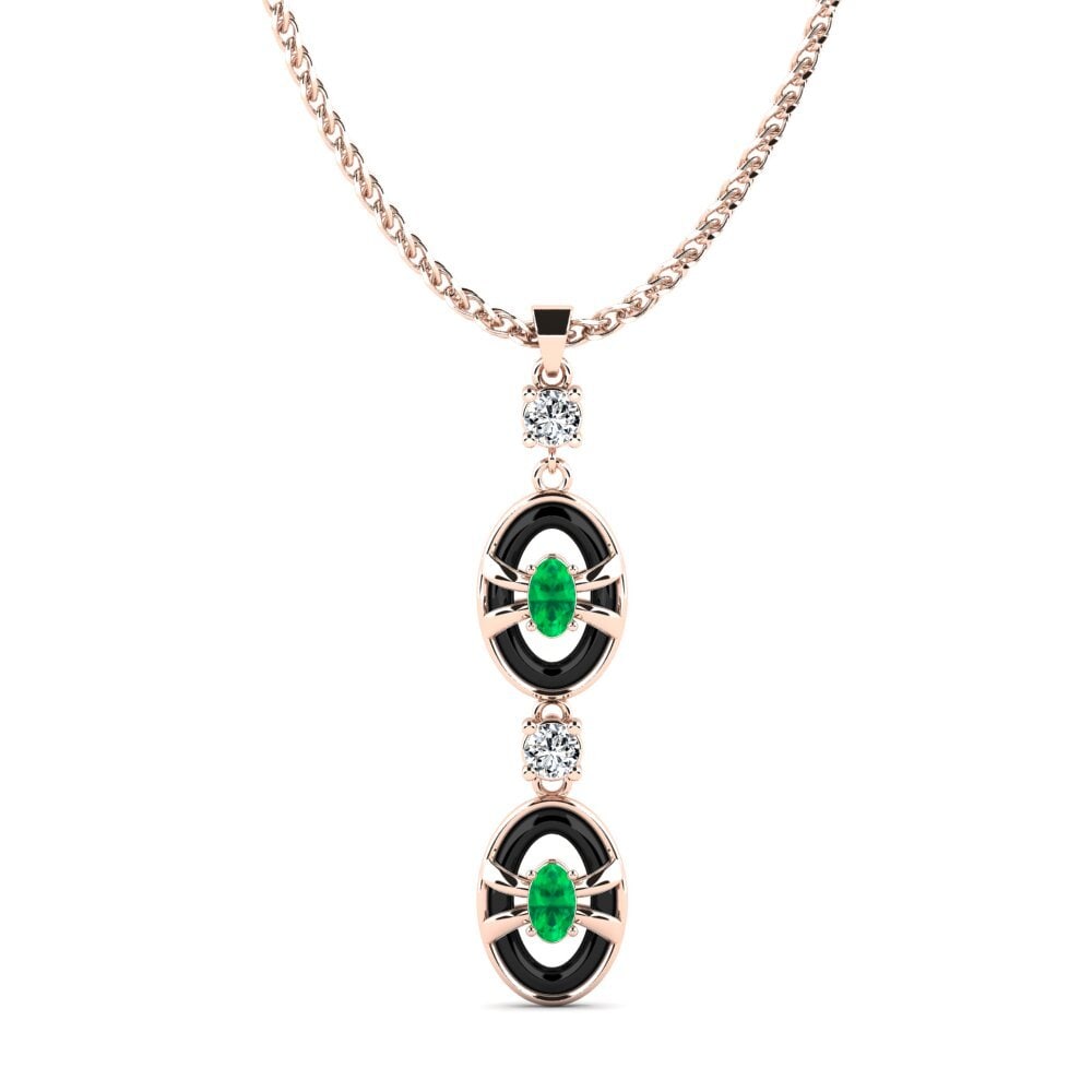 9ct Rose Gold Emerald Women's Pendant Mcilrath