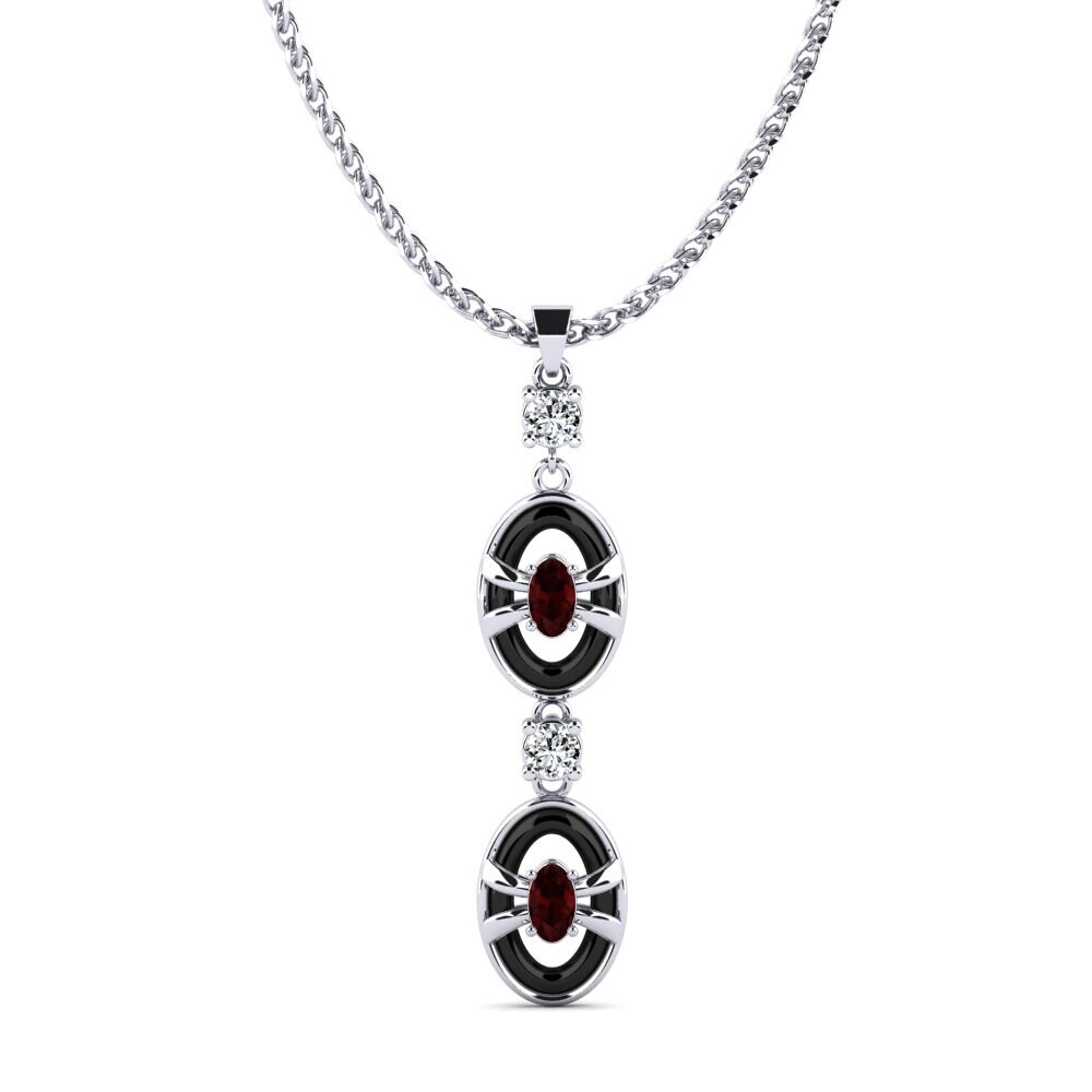 950 Platinum Garnet Women's Pendant Mcilrath