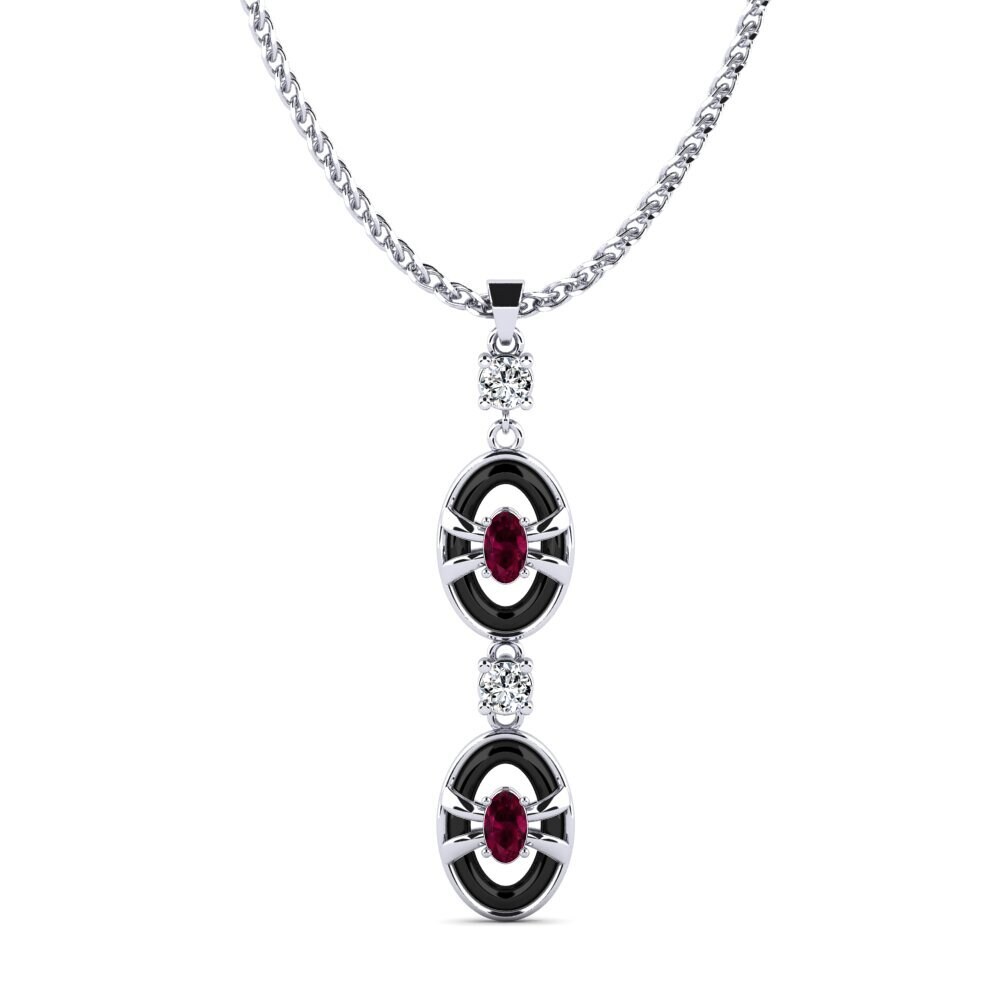 9ct White Gold Rhodolite Garnet Women's Pendant Mcilrath