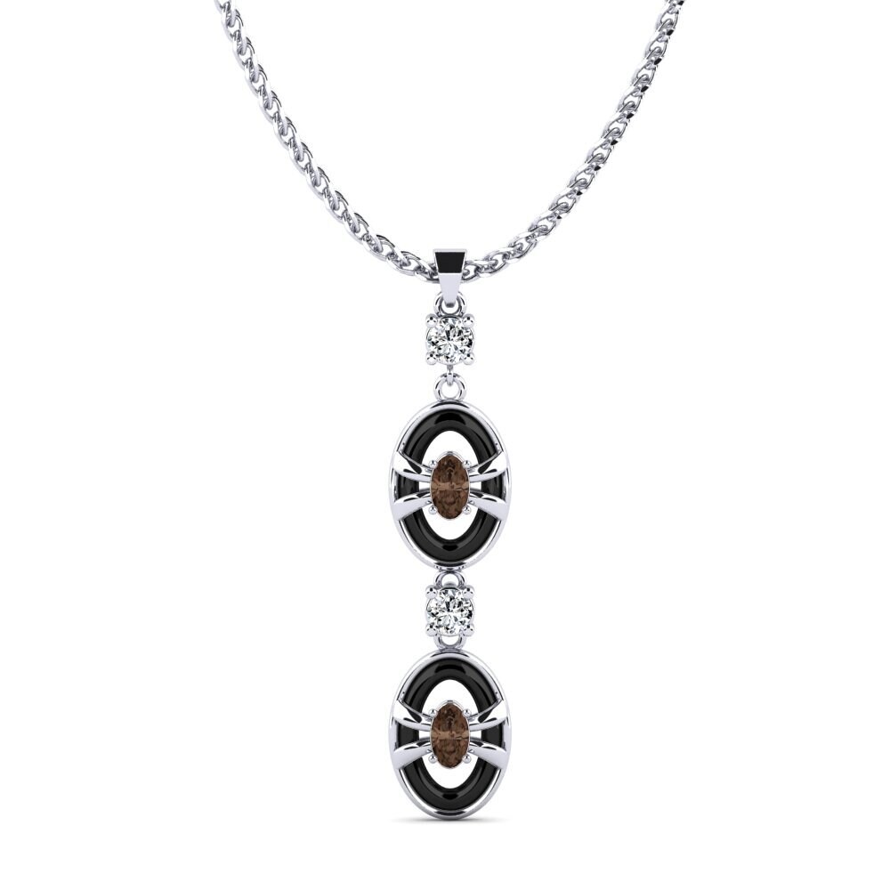 White Silver Smoky Quartz Women's Pendant Mcilrath