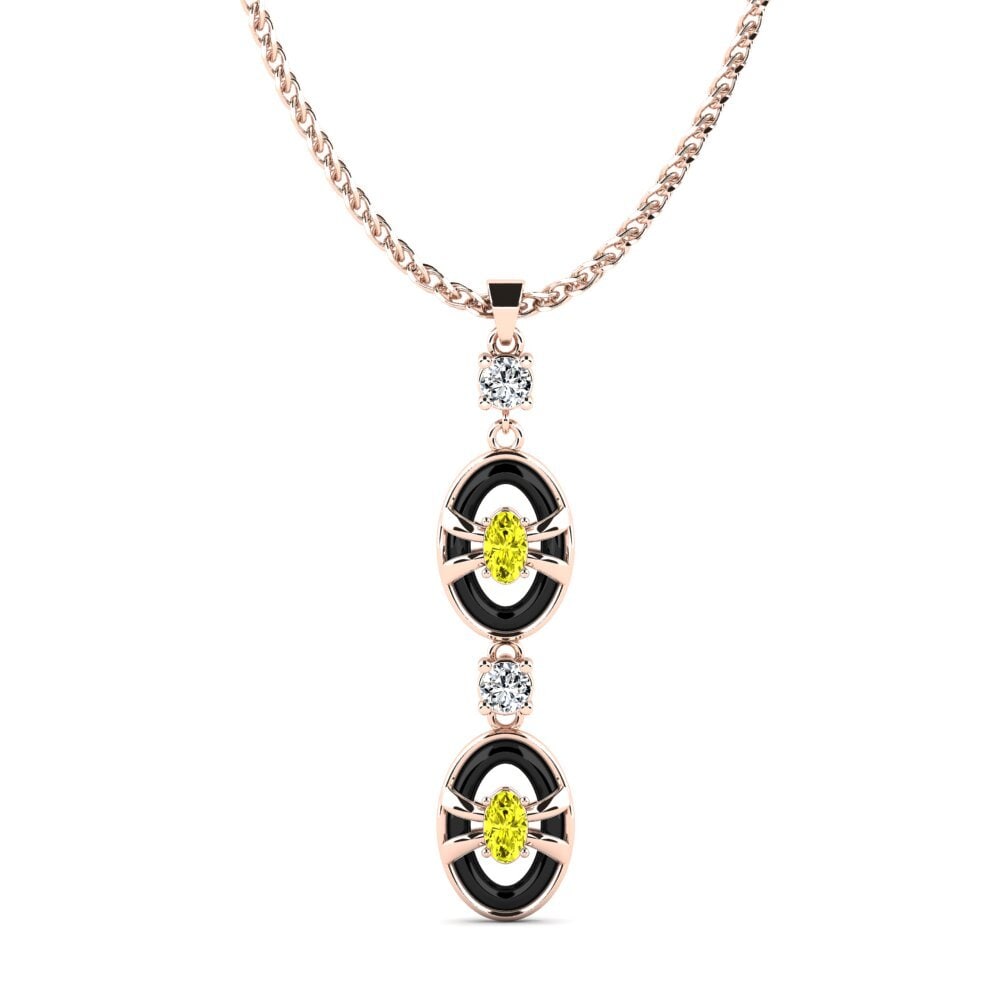 9ct Rose Gold Yellow Diamond Women's Pendant Mcilrath