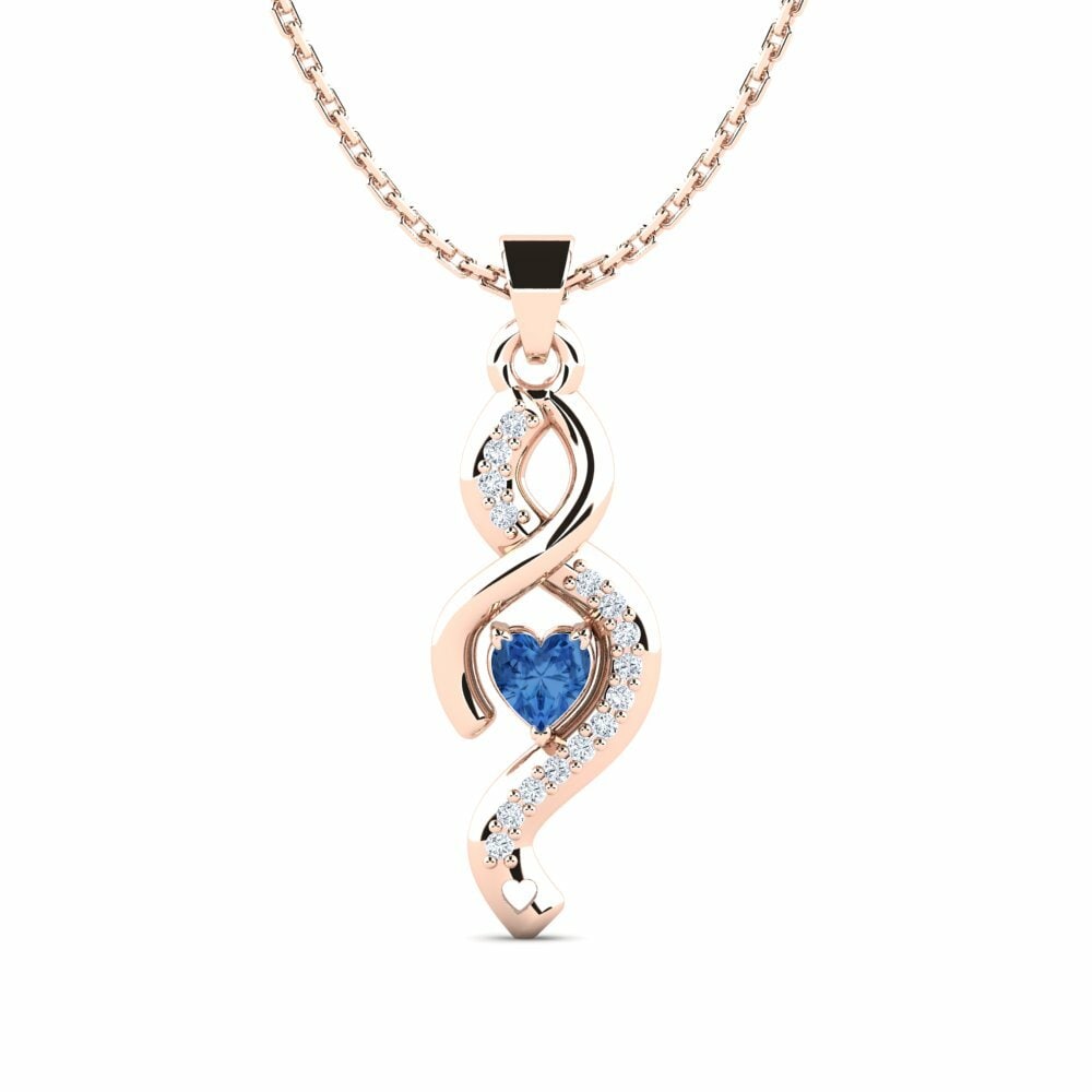 Donker Blauwe Zirkoon Dames Hanger Mecole