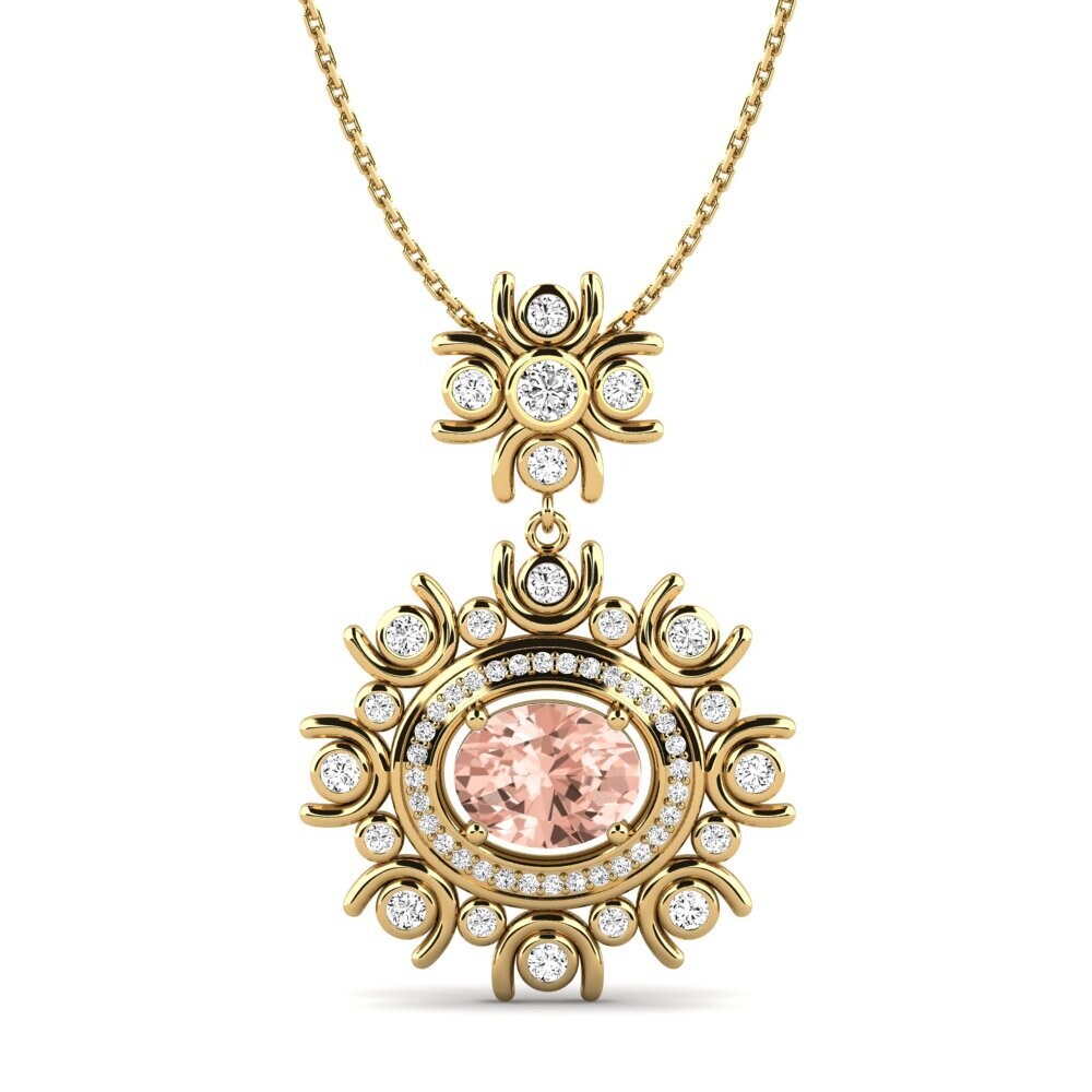 18k Oro Amarillo Morganita Colgante de Mujer Meda