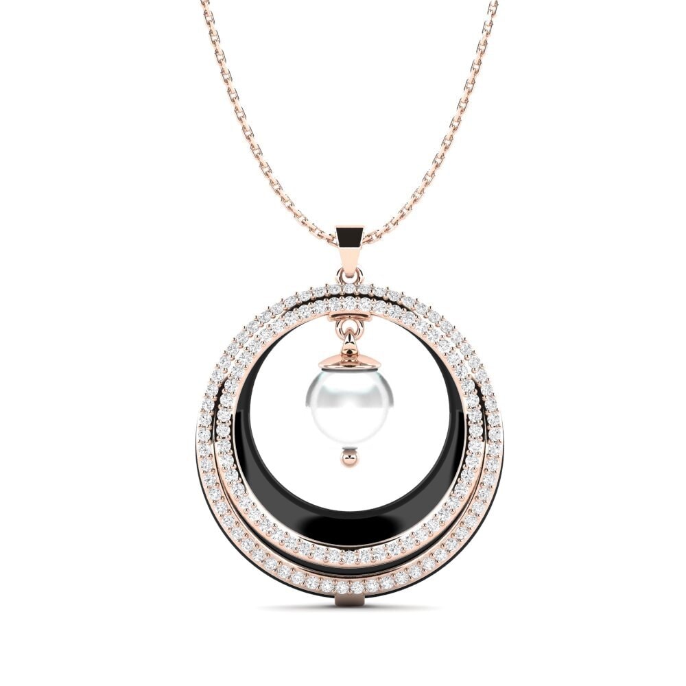 14k Rose Gold White sapphire Women's Pendant Meggy