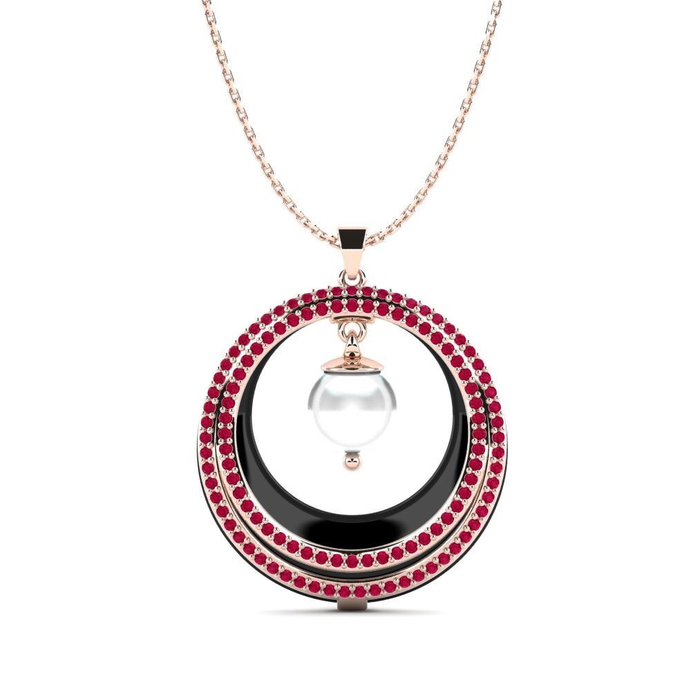 14k Rose Gold Ruby Women's Pendant Meggy