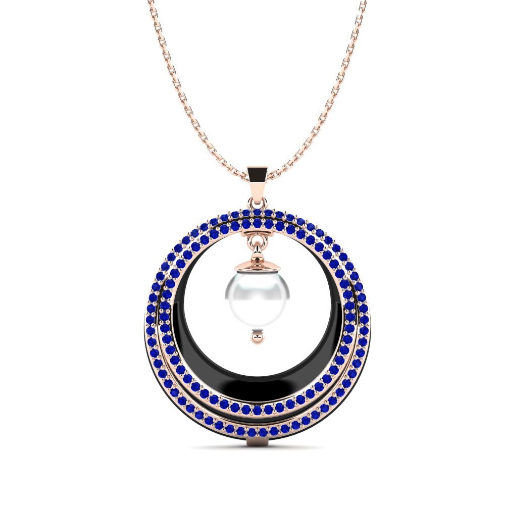 9ct Rose Gold Sapphire Women's Pendant Meggy