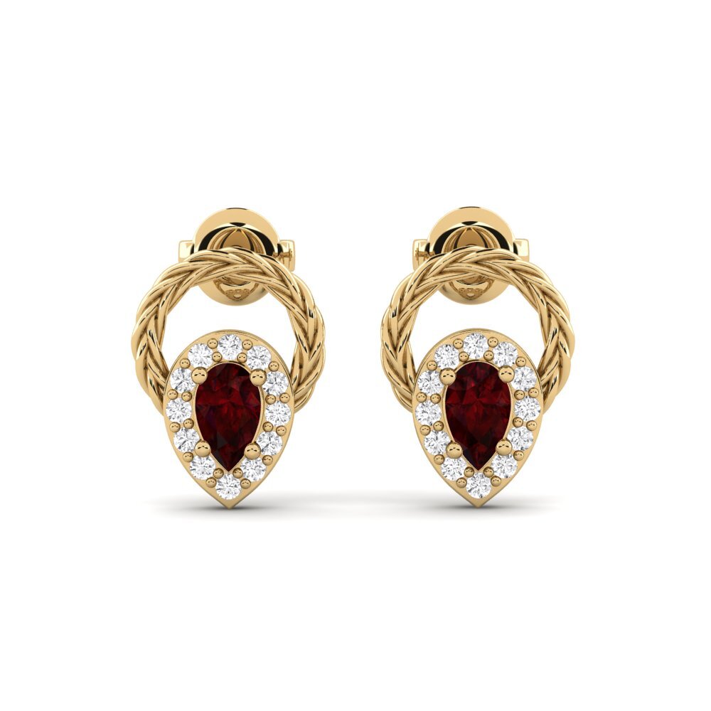 Poire Grenat Boucle d'oreille femme Meghr