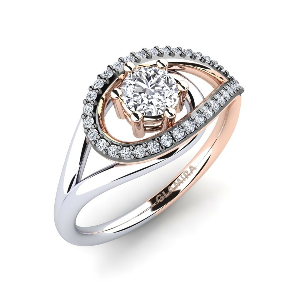 18k Rose & White Gold Engagement Ring Mei